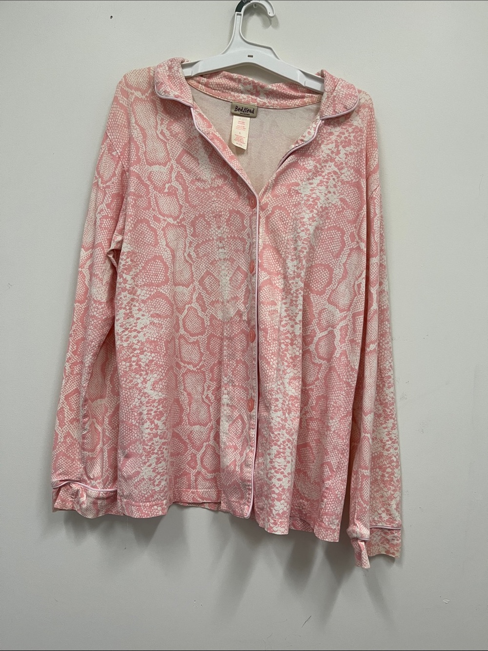 BedHead PajamasBlush Pink Snake-Print Pajama Set size L